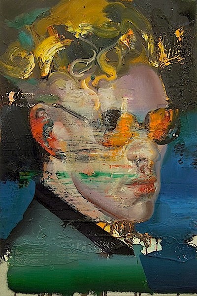 Rayk Goetze: o.T. [Porträt 4], 2015, Öl und Acryl auf Leinwand, 60 x 40 cm


